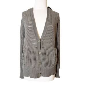 T by Alexander Wang size Small perforated mesh hoodie gray